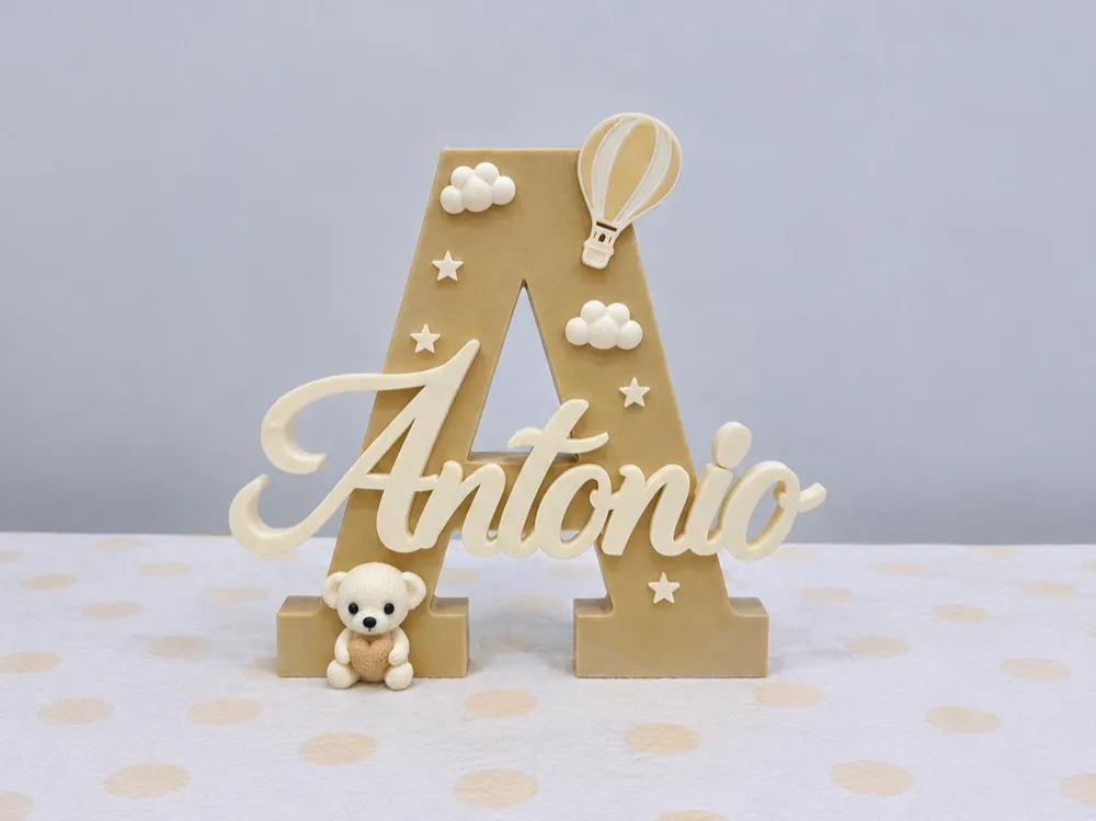custom decorative letter with name Antonio - Free 3D Print Model ...