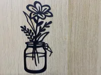 Bouquet en bocal — silhouette murale bohème — photo 2