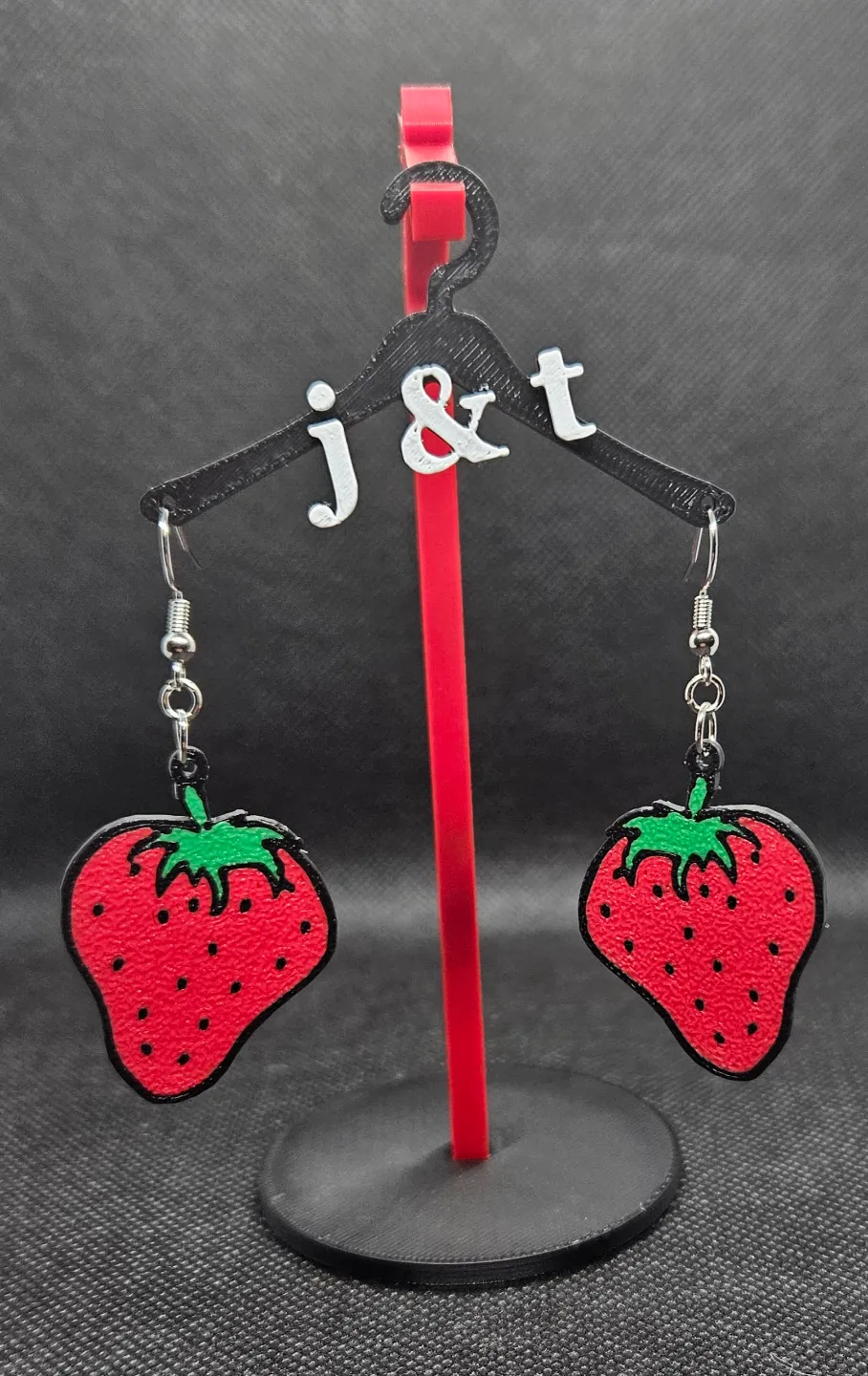 Strawberry earrings view 2