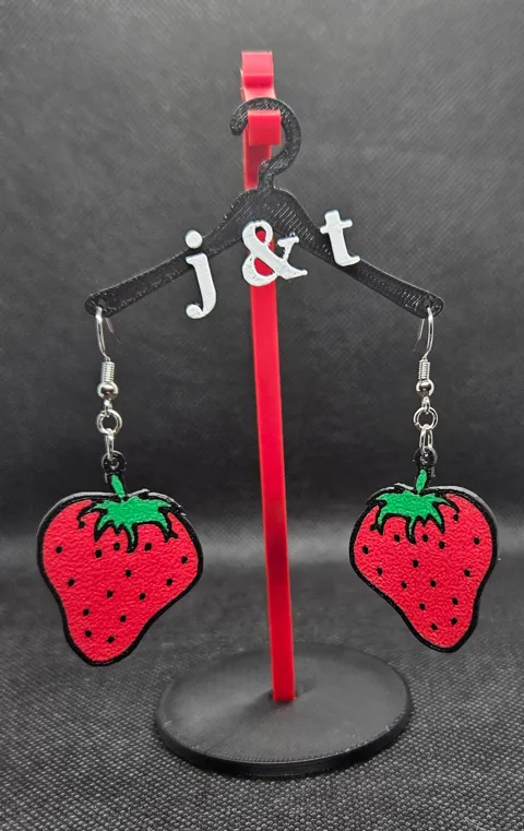 Strawberry earrings view 2