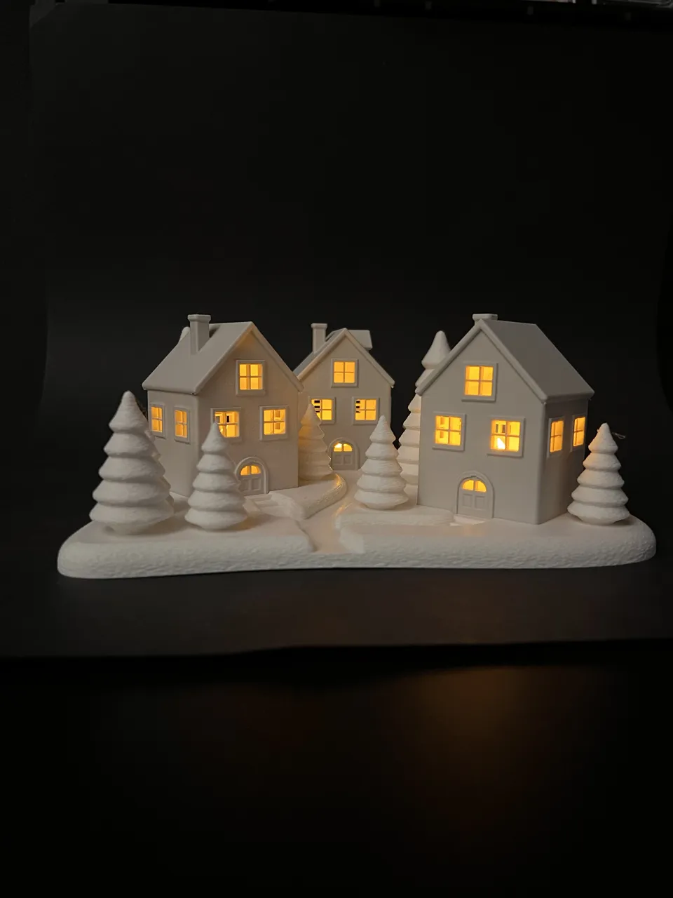 Teelichthäuser mit Winterlandschaft view 3