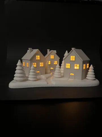 Teelichthäuser mit Winterlandschaft view 3