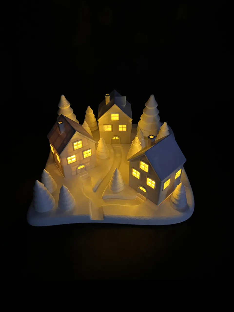 Teelichthäuser mit Winterlandschaft view 4