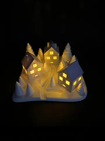 Teelichthäuser mit Winterlandschaft view 4