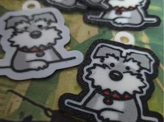 Multicolor Mini Schnauzer Keychain