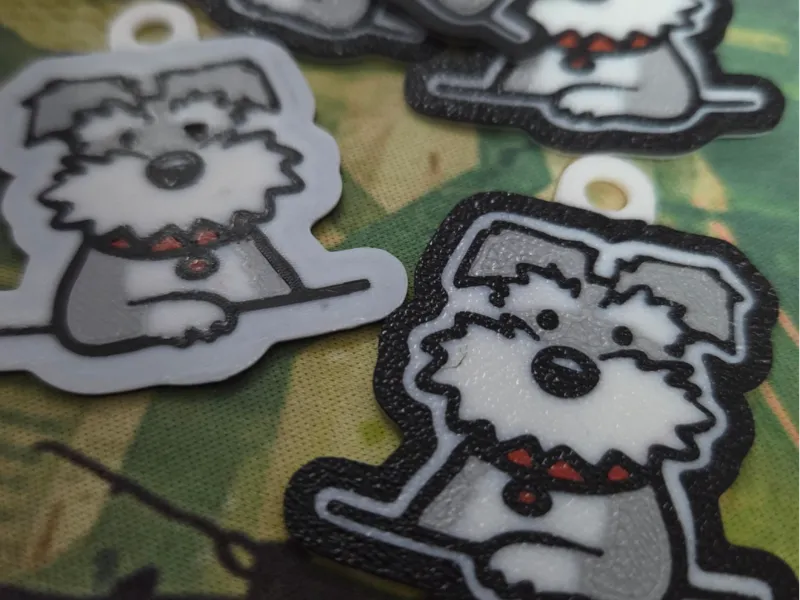 Multicolor Mini Schnauzer Keychain