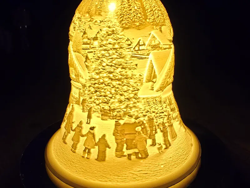 Weihnachtliche Lithophanglocke Xmas Tannenbaum