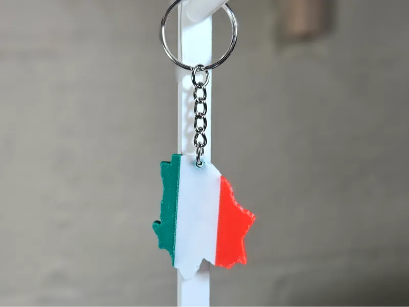 Chihuahua Mexican Flag Keychain