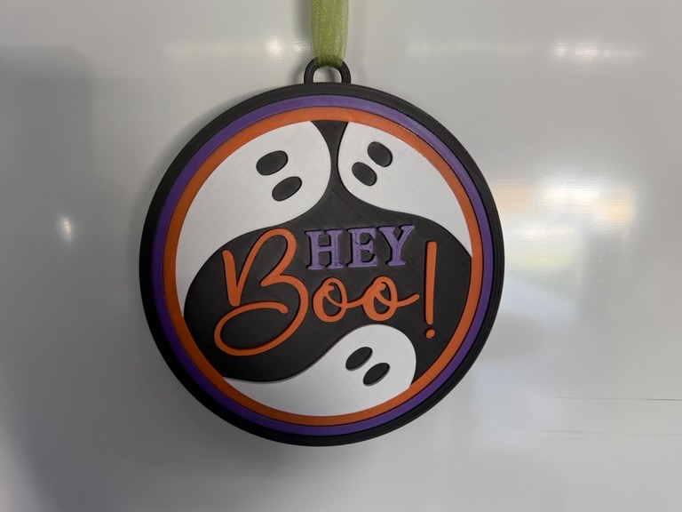 Hey Boo Wall Plaque Sign 3D model by TonyScoots84