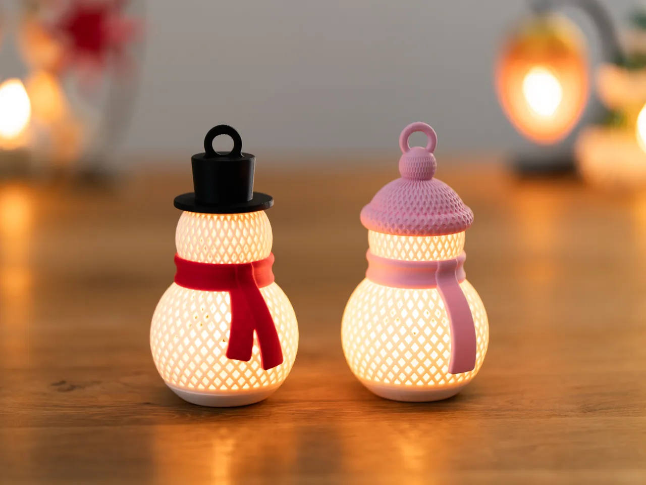 Mini Christmas Snowman Tea Light Ornament view 2