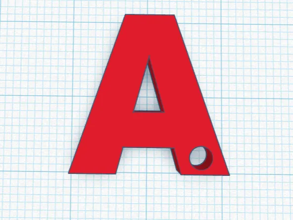 keychain with the letter A
