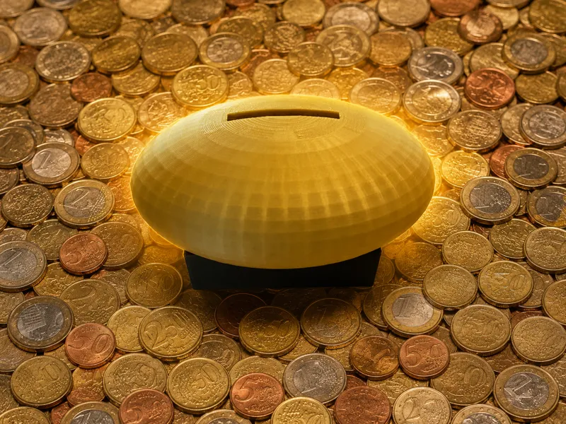 Tirelire dorée de qualité