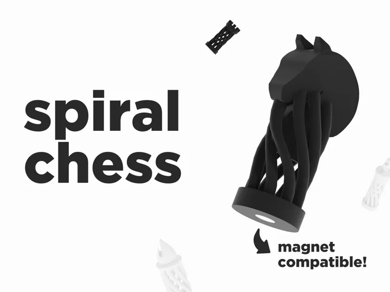 Spiral Chess - magnet compatible - print in place