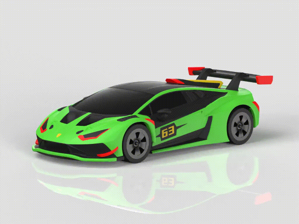 【Lamborghini】兰博基尼飓风 GT3 EVO版赛车 耐力赛冠军车 拼装/轮胎可动