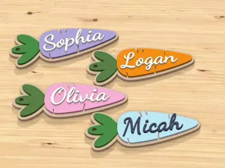 Customizeable Easter Carrot Name Tag / Basket Tag