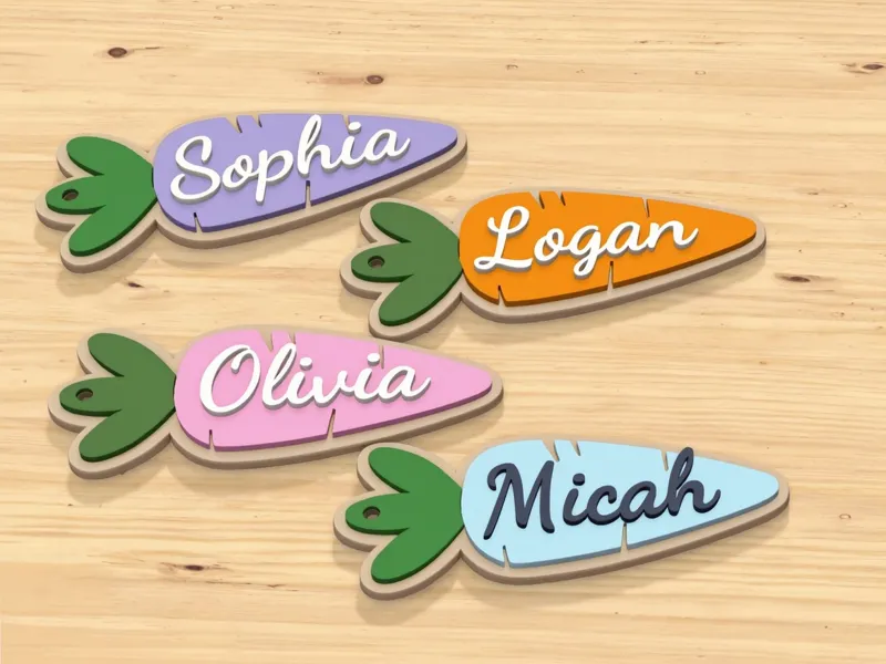 Customizeable Easter Carrot Name Tag / Basket Tag