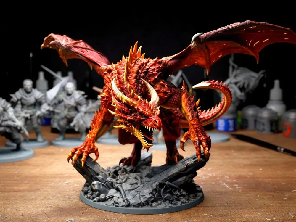 Miniature de dragon D&D #2 - Fureur Infernale - Modèle d'Impression 3D
