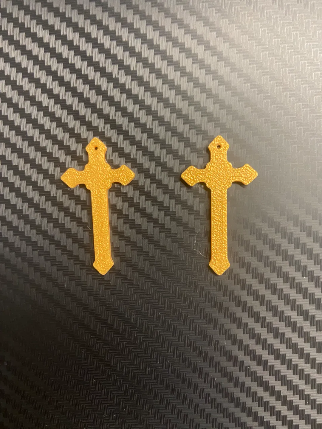 Gold Cross earrings view 2