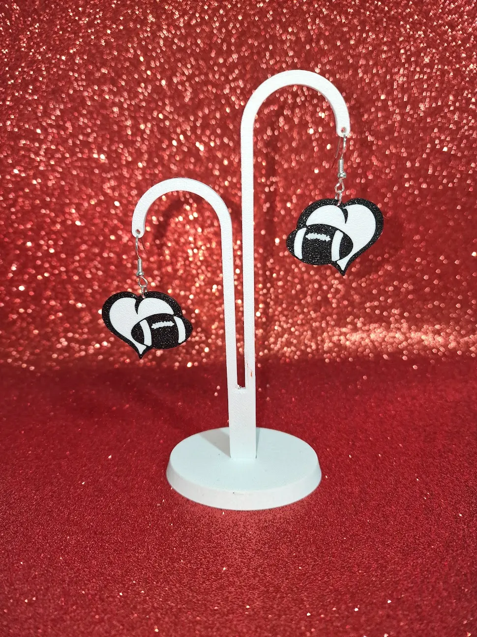 Football love earrings view 3