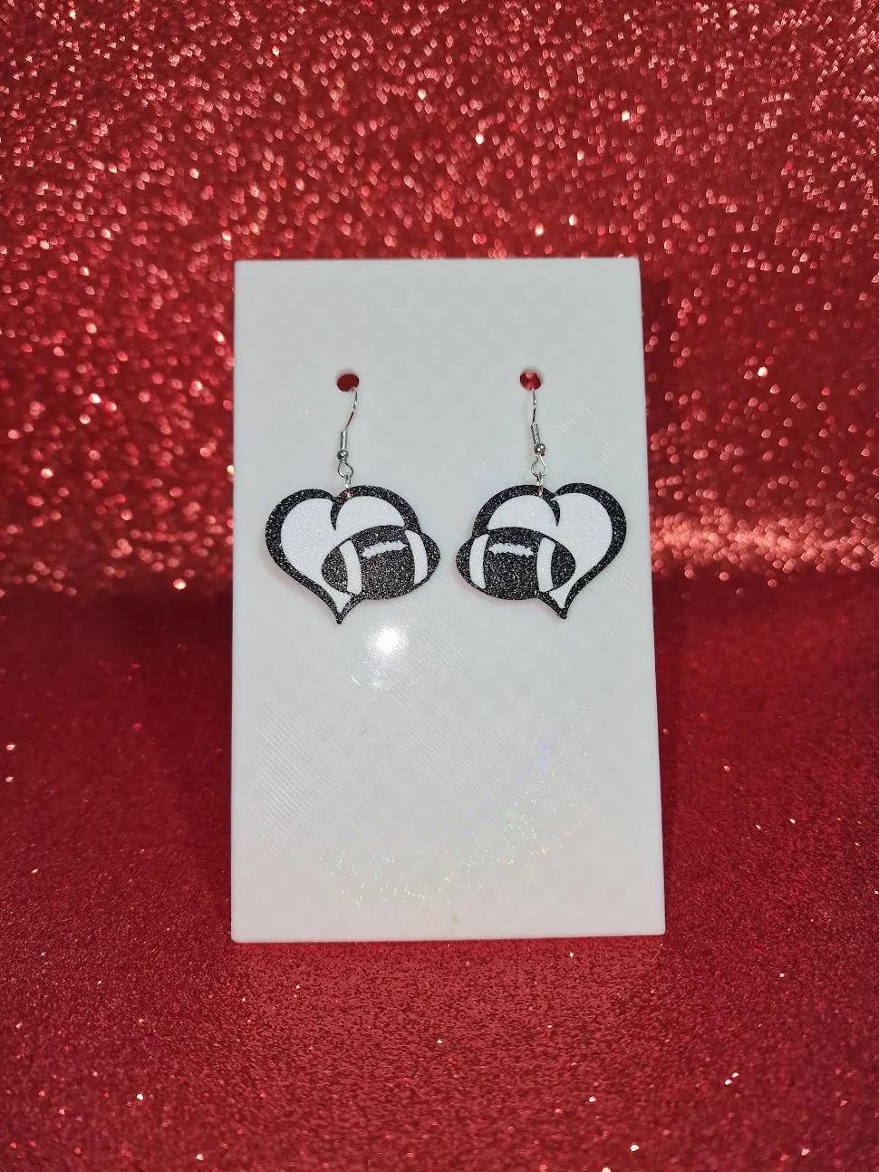 Football love earrings view 2