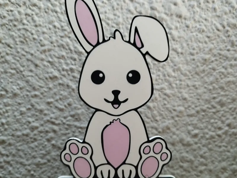 DECORATIVE BUNNY SIGN WITH BRACKETS (EDITABLE)