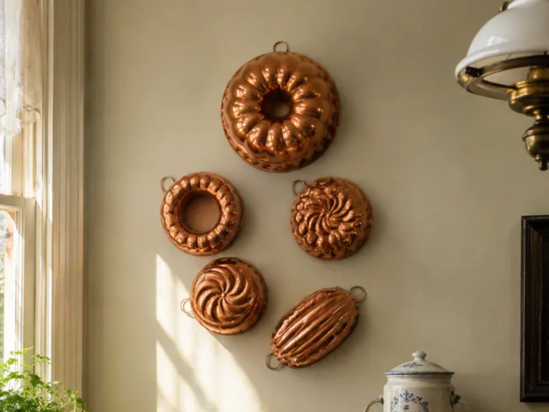 Five Miniature Copper Molds