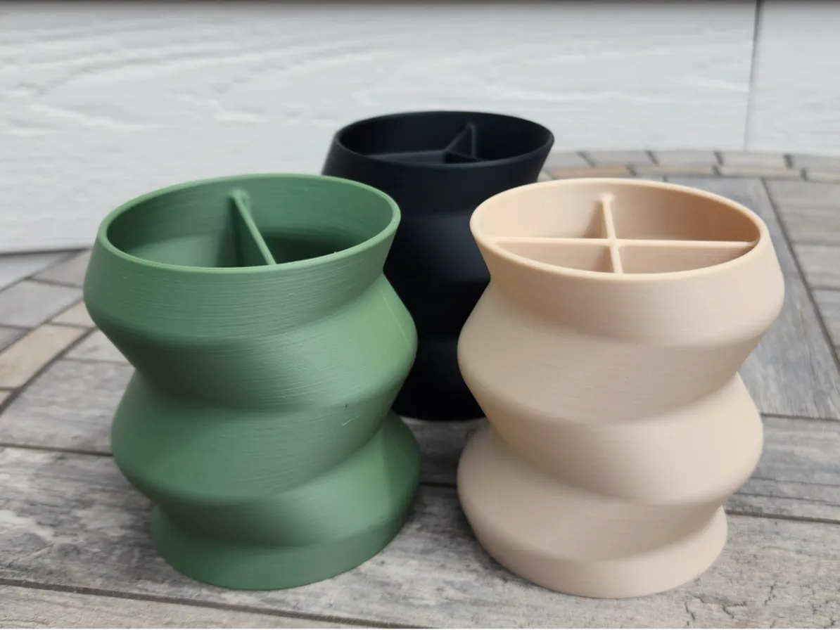 Wavy Organizer Cup - Multiple Styles - Free 3D Print Model - MakerWorld