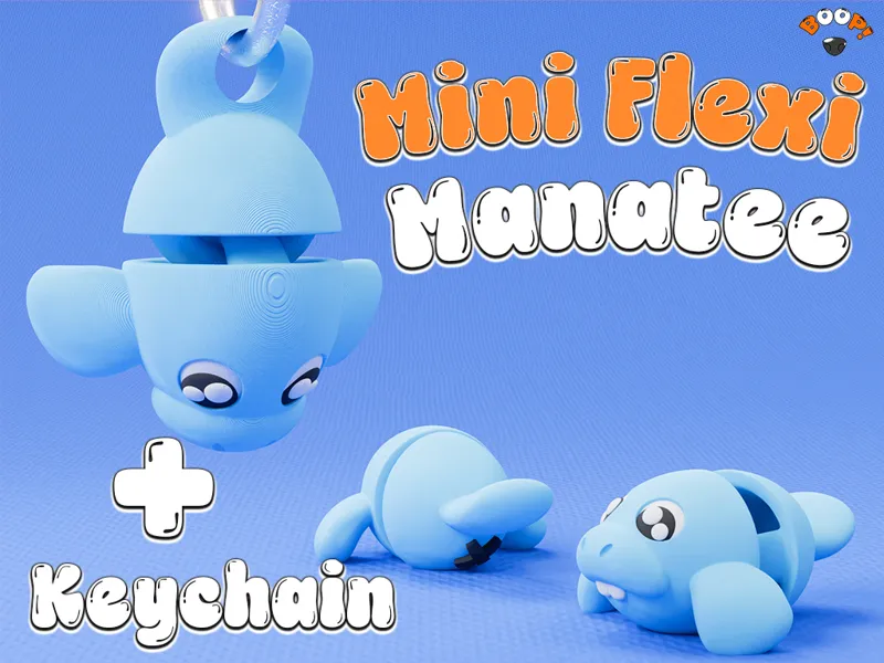 Manatee Mini Flexi Fidget Toy/Keychain