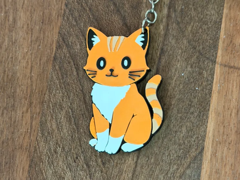 Orange cat keychain