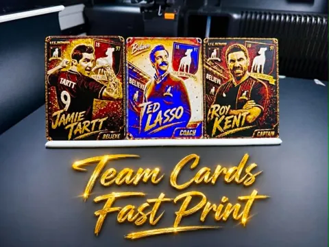 Modelo para impresión 3D: Ted Lasso Team Cards ( Lasso - Tartt - Kent ) — referencia de MakerWorld