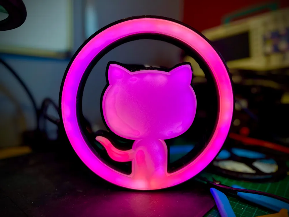 Octolamp - GitHub inspired smart LED lamp / sign - Free 3D Print Model ...