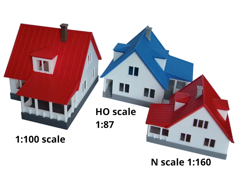Classical house with dormers (N, HO, 1:100 scale)