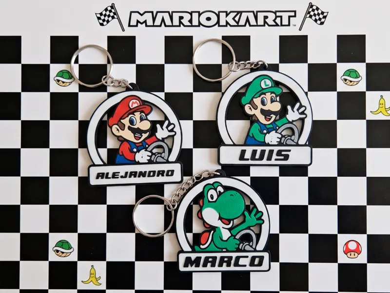 Mario Kart Llaveros Personalizables con nombre