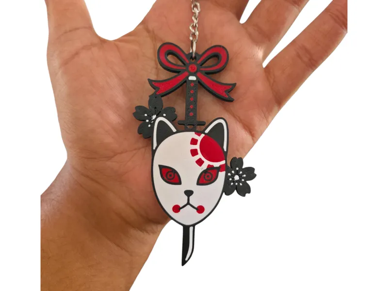 Tanjiro Mask and Sword Keychain - Demon Slayer