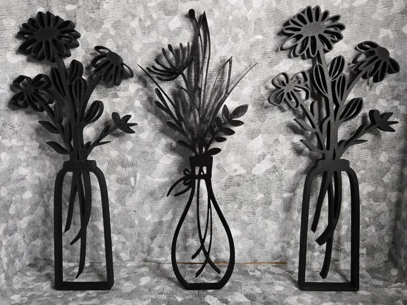 Flowers in Vases Wall/Line Art