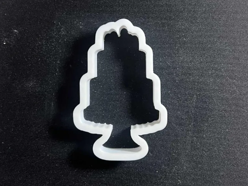 2 Tier Birthday Cake on Stand cookie cutter