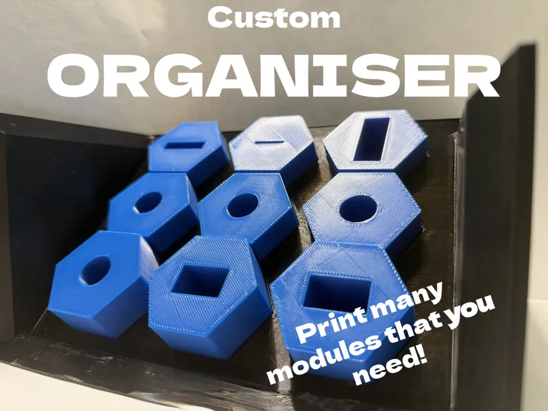 Low-poly organiser with 5 different modules