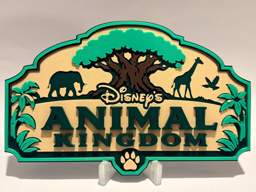 Letrero o emblema decorativo: Disney's Animal Kingdom Inspired Sign. Referencia del modelo original.