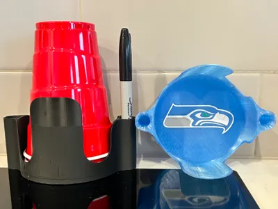 SEAHAWKS Super Bowl Solo Cup and Marker Holder