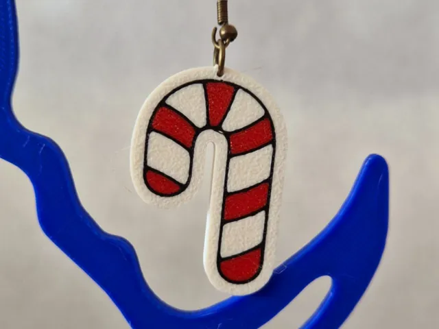 MultiColor Christmas Candy Cane Earrings