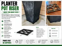 9x9 inch Planter Pot Riser - 4 walls, 50% infill