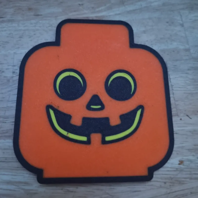 Brick themed pumpkin coaster