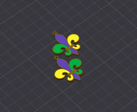 Mardi Gras Fleur de Lis Earrings view 4