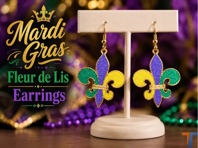 Mardi Gras Fleur de Lis Earrings