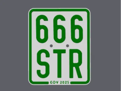 50CCM Moped Kennzeichen (666-STR) 666 Street