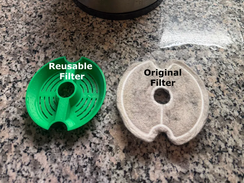 Reusable filter for drinking fountains