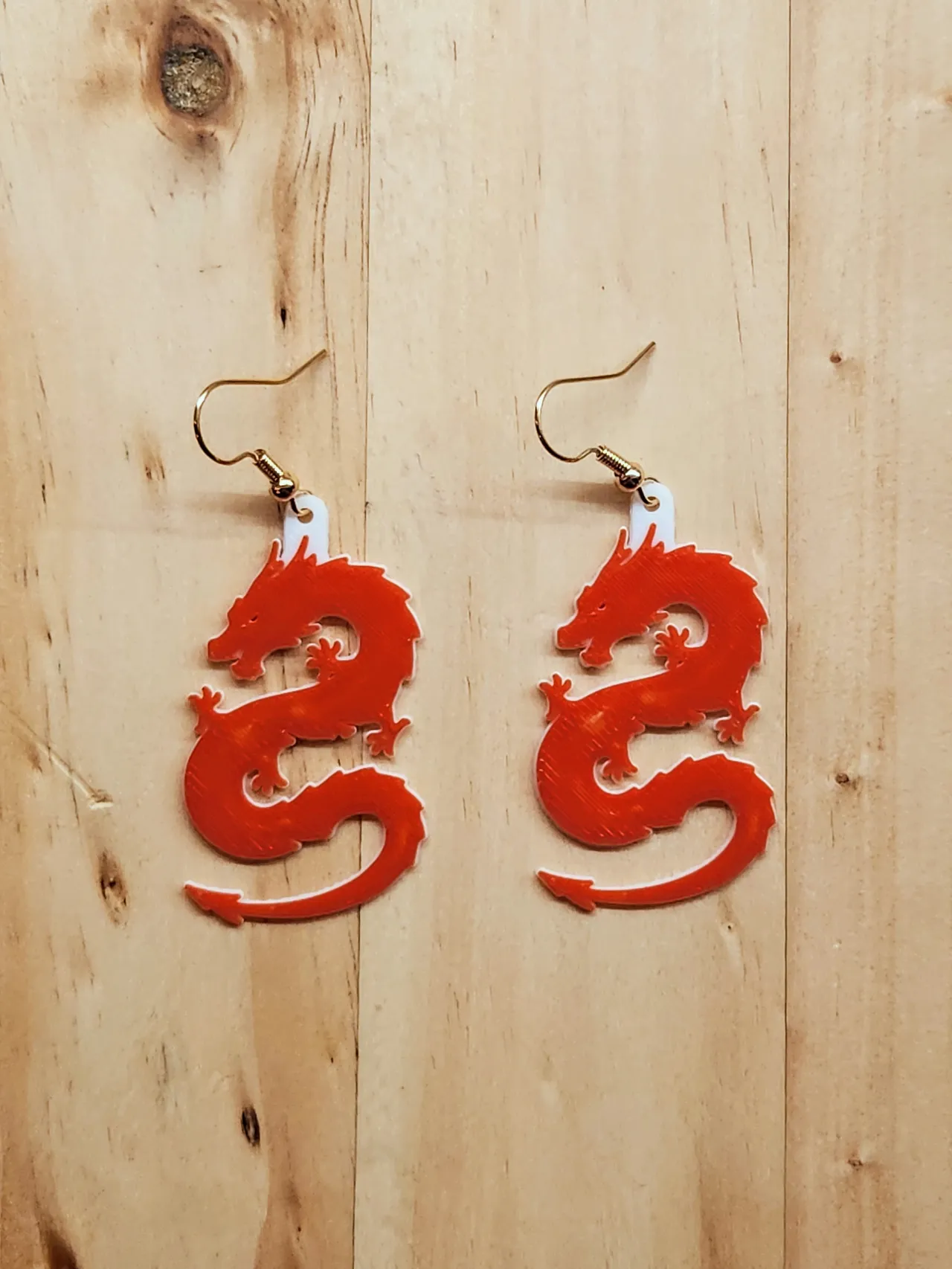 Chinese Dragon Earrings view 2