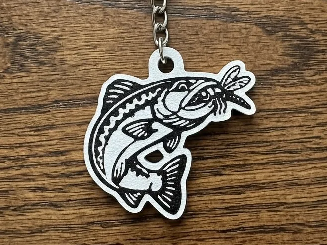 Trout Fly Keychain - 3D Printed Fishing Art