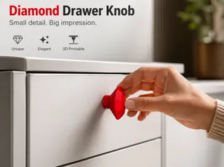 Diamond-shaped drawer knob handle