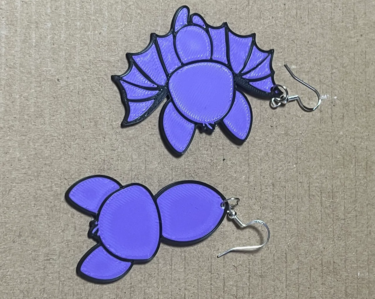 Two sides bats earrings view 4